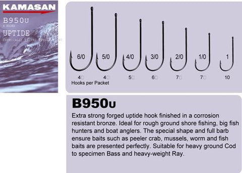 Kamasan B950U Uptide Hooks  - Sizes 1 to 6/0